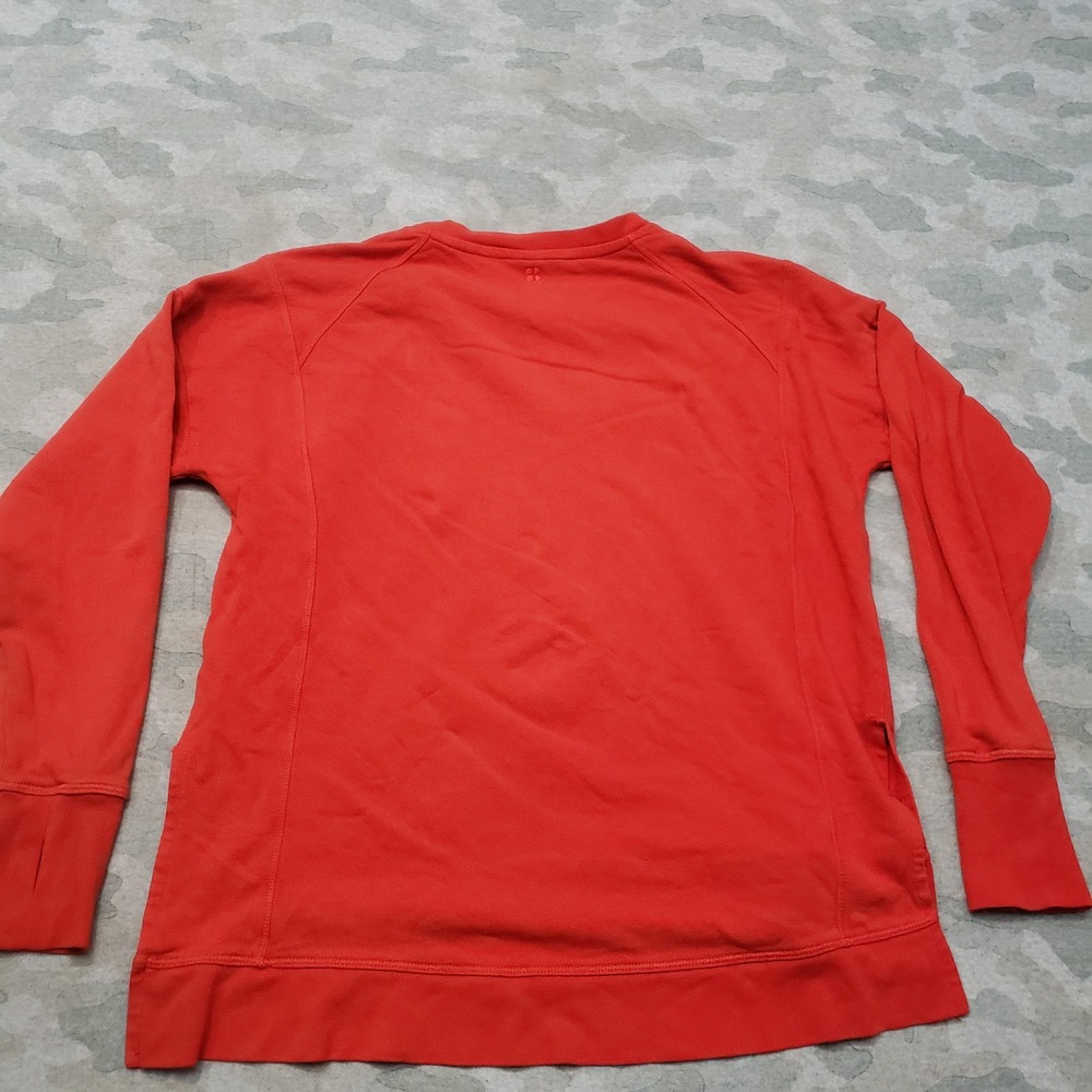 Sweaty Betty Sweatshirt Womens Small Orange Pullover Fleece Gym Fitness - Picture 7 of 10